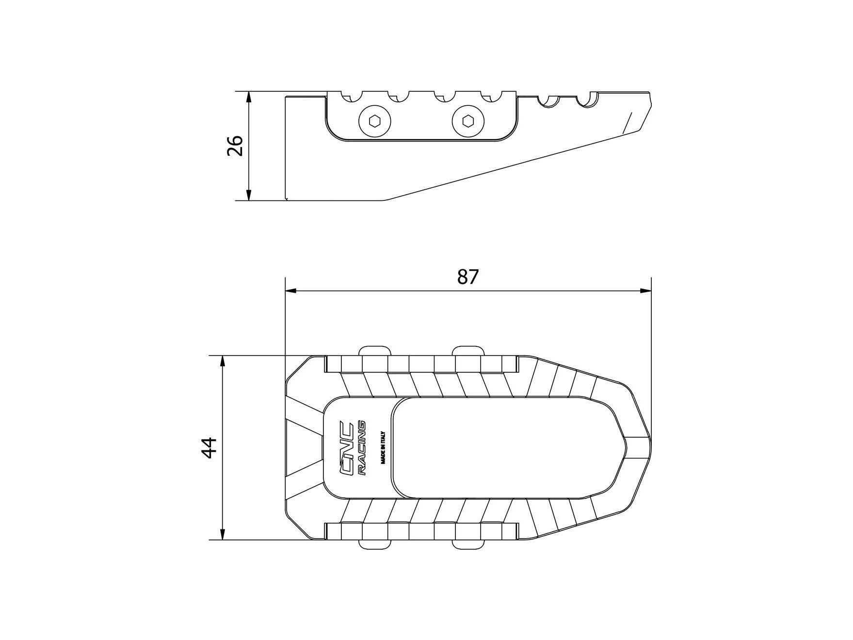 PEP05 - CNC RACING Ducati / MV Agusta Footpegs "Touring" (pilot) – Accessories in the Motoraider Motorcycle Aftermarket Accessories and Parts Online Shop