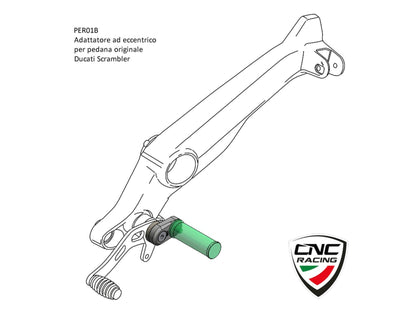PER01 - CNC RACING Ducati Scrambler / Monster 797 Pilot Eccentric Footpegs Adjustable Supports Kit – Accessories in the Motoraider Motorcycle Aftermarket Accessories and Parts Online Shop