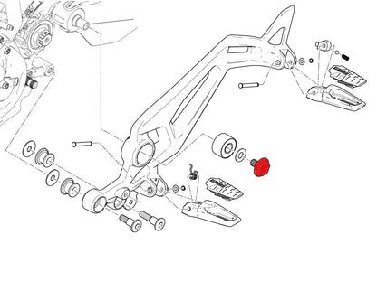 PEV06 - CNC RACING Ducati Monster 950 (2021+) OEM Rearset Central Bolts – Accessories in the Motoraider Motorcycle Aftermarket Accessories and Parts Online Shop