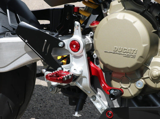 PEV07 - CNC RACING Ducati Hypermotard 698 Mono (2024+) OEM Rearset Central Bolts Caps Kit – Accessories in the Motoraider Motorcycle Aftermarket Accessories and Parts Online Shop