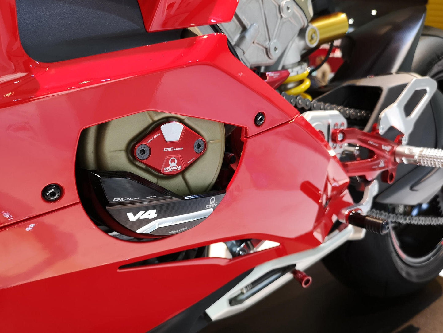 PR311PR - CNC RACING Ducati Panigale V4 / Streetfighter (2018+) Generator Cover Guard (Pramac Racing Limited Edition) – Accessories in the Motoraider Motorcycle Aftermarket Accessories and Parts Online Shop