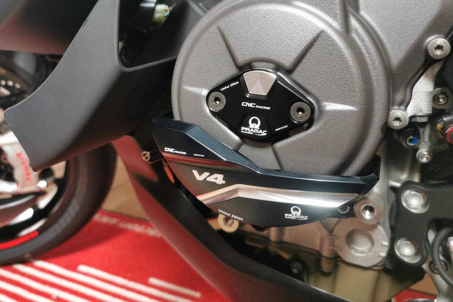 PR319PR - CNC RACING Ducati Multistrada V4 (2021+) Generator Cover Protector (Pramac edition) – Accessories in the Motoraider Motorcycle Aftermarket Accessories and Parts Online Shop