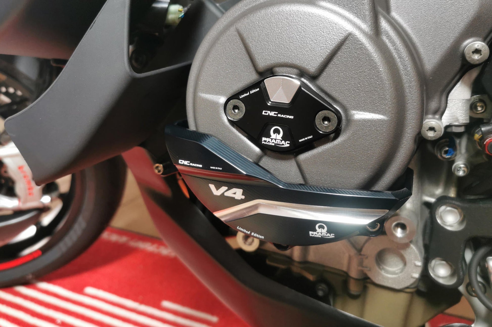 PR319PR - CNC RACING Ducati Multistrada V4 (2021+) Generator Cover Protector (Pramac edition) – Accessories in the Motoraider Motorcycle Aftermarket Accessories and Parts Online Shop