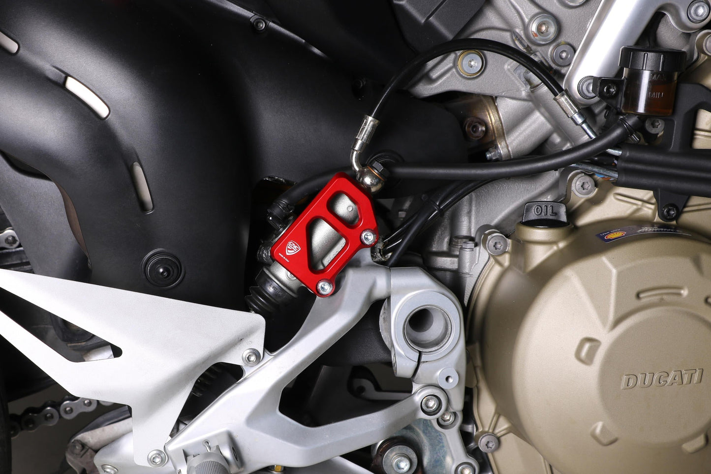 PR325 - CNC RACING Ducati / Moto Guzzi Rear Brake Master Cylinder Protector (for OEM rearset) – Accessories in the Motoraider Motorcycle Aftermarket Accessories and Parts Online Shop