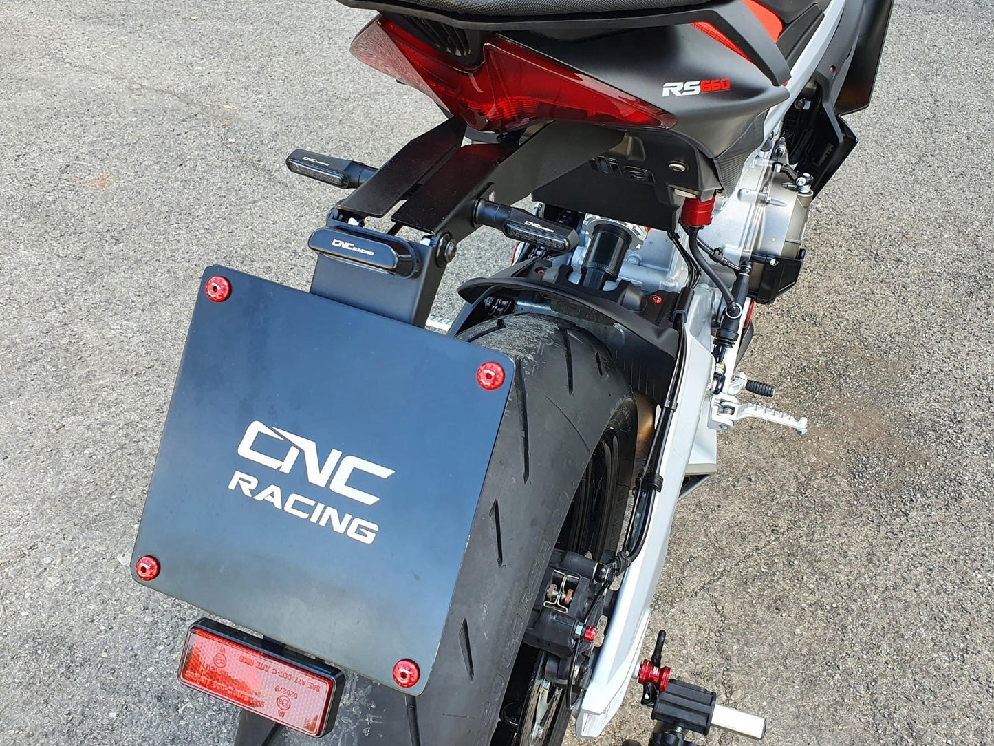 PT160 - CNC RACING Aprilia (2021+) Adjustable LED License Plate Holder – Accessories in the Motoraider Motorcycle Aftermarket Accessories and Parts Online Shop