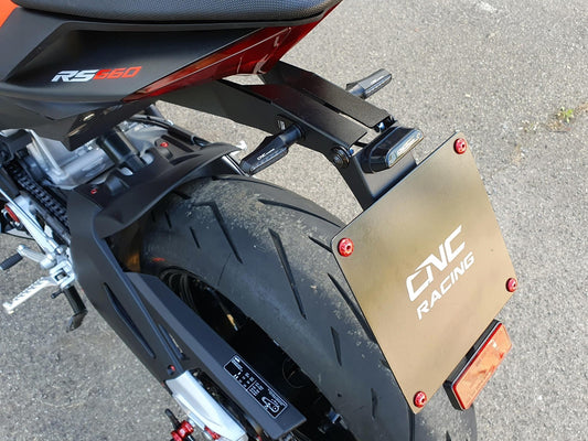 PT160 - CNC RACING Aprilia (2021+) Adjustable LED License Plate Holder – Accessories in the Motoraider Motorcycle Aftermarket Accessories and Parts Online Shop