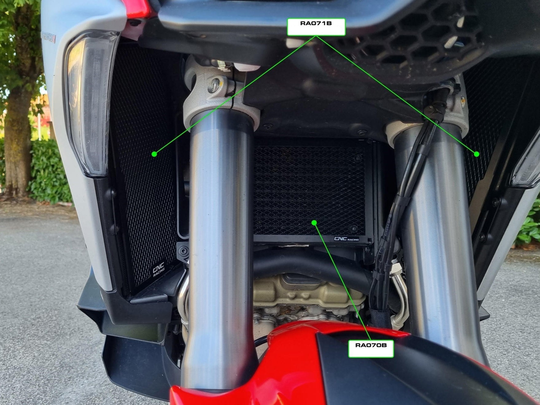 RA071 - CNC RACING Ducati Multistrada V4 (2021+) Oil Cooler Guards – Accessories in the Motoraider Motorcycle Aftermarket Accessories and Parts Online Shop