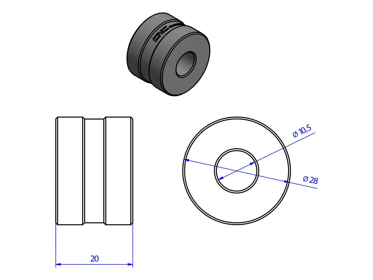RM212 - CNC RACING Ducati Hypermotard 796/1100 Handlebar Spacer Adapters – Accessories in the Motoraider Motorcycle Aftermarket Accessories and Parts Online Shop