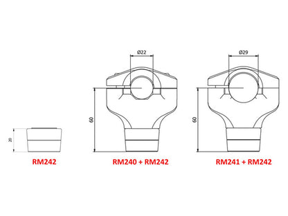 RM242 - CNC RACING Ducati Monster / Hypermotard Handlebar Riser Upper (H 20 mm) – Accessories in the Motoraider Motorcycle Aftermarket Accessories and Parts Online Shop