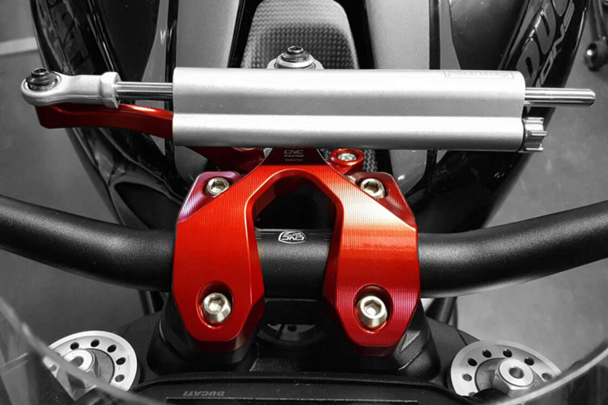 Ducati Monster 1200 (14/21) OHLINS Steering Damper + CNC RACING Mounting Kit – Accessories in the Motoraider Motorcycle Aftermarket Accessories and Parts Online Shop