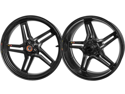 BST Kawasaki ZX-10R (11/...) Carbon Wheels Set "Rapid TEK" (front & conventional rear, 5 slanted spokes, black hubs) – Accessories in the Motoraider Motorcycle Aftermarket Accessories and Parts Online Shop