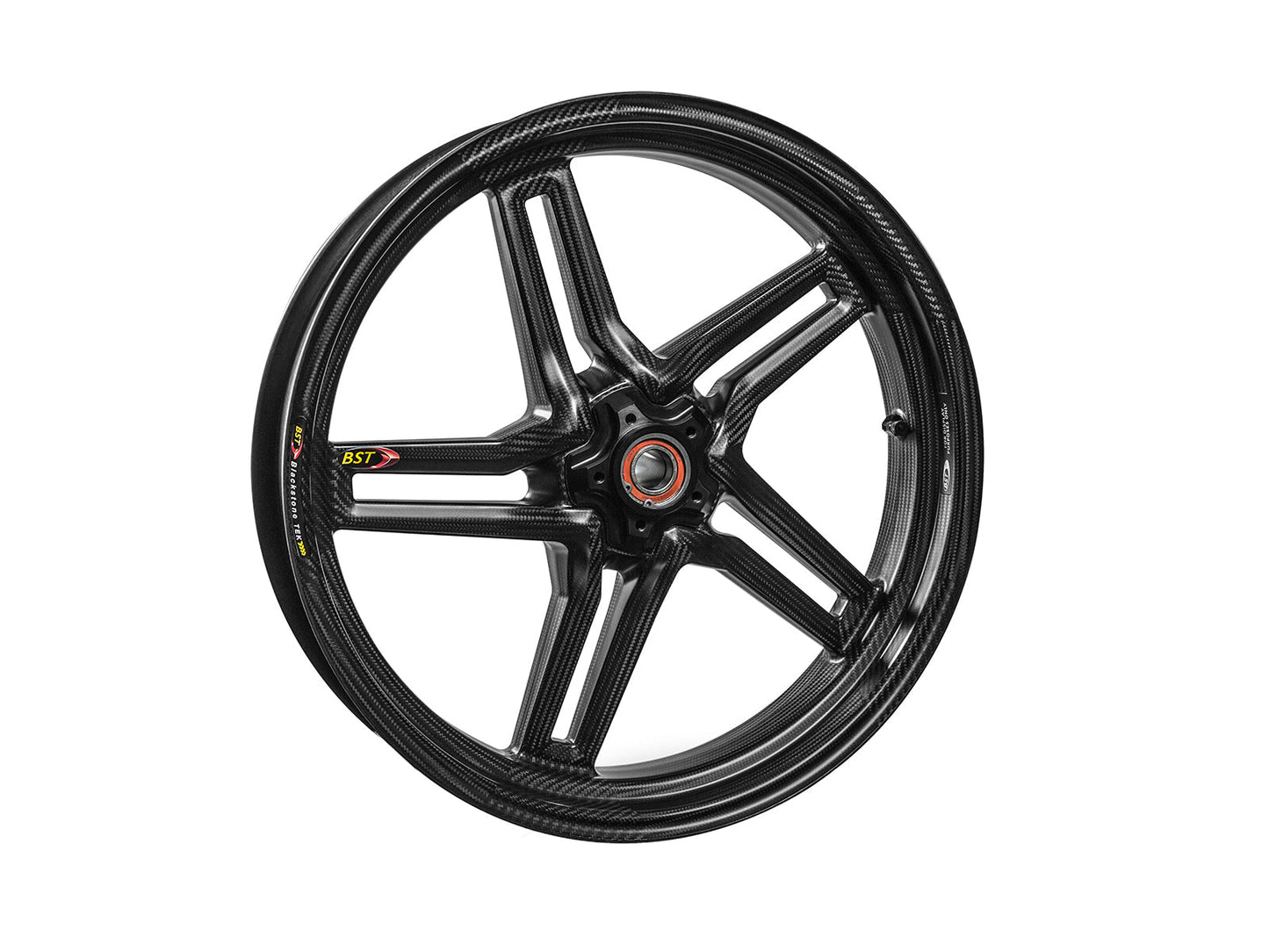 BST MV Agusta Brutale 1078 / 990R (10/11) Carbon Wheel "Rapid TEK" (front, 5 slanted spokes, black hubs) – Accessories in the Motoraider Motorcycle Aftermarket Accessories and Parts Online Shop