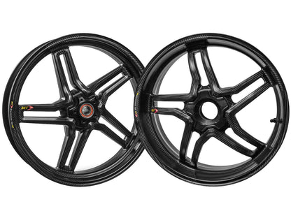 BST KTM 790 / 890 Duke Carbon Wheels Set "Rapid TEK" (front & conventional rear, 5 slanted spokes, black hubs) – Accessories in the Motoraider Motorcycle Aftermarket Accessories and Parts Online Shop