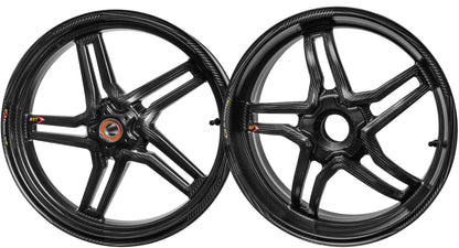 BST Ducati Panigale 899 / 959 Carbon Wheels Set "Rapid TEK" (front & conventional rear, 5 slanted spokes, black hubs) – Accessories in the Motoraider Motorcycle Aftermarket Accessories and Parts Online Shop