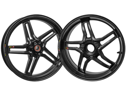 BST Ducati Monster 821 Carbon Wheels Set "Rapid TEK" (front & offset rear, 5 slanted spokes, black hubs) – Accessories in the Motoraider Motorcycle Aftermarket Accessories and Parts Online Shop