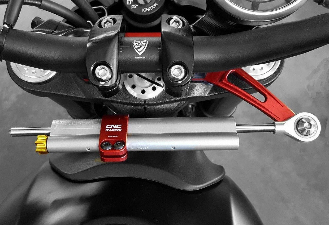Ducati Scrambler 800 (2015+) OHLINS Steering Damper + CNC RACING Mounting Kit – Accessories in the Motoraider Motorcycle Aftermarket Accessories and Parts Online Shop