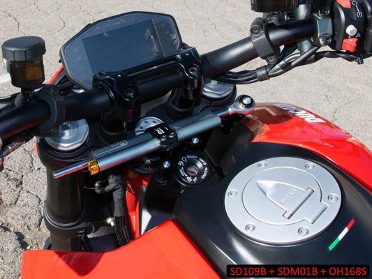 Ducati Hypermotard 950 (2019+) OHLINS Steering Damper + CNC RACING Mounting Kit – Accessories in the Motoraider Motorcycle Aftermarket Accessories and Parts Online Shop