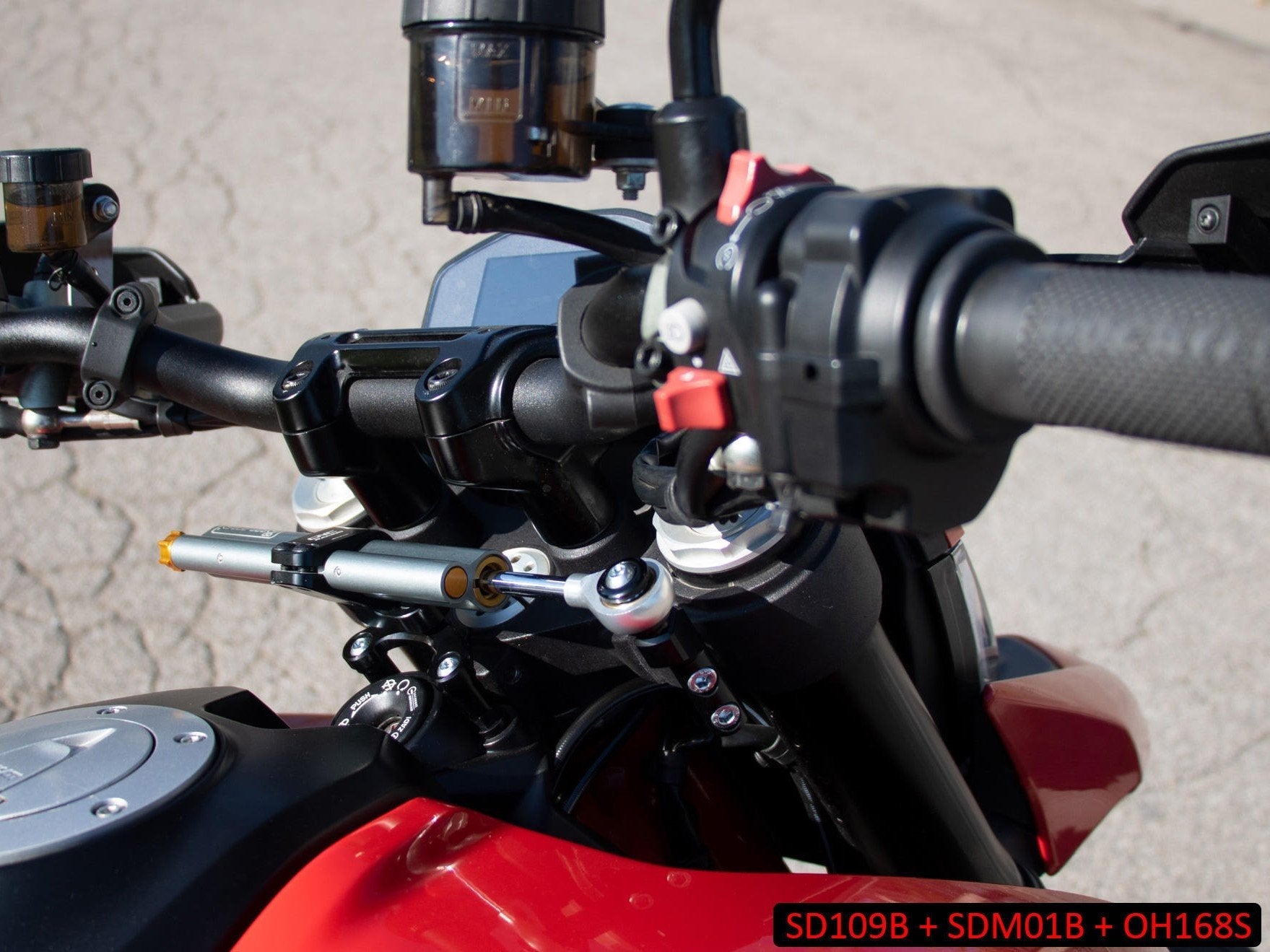 Ducati Hypermotard 950 (2019+) OHLINS Steering Damper + CNC RACING Mounting Kit – Accessories in the Motoraider Motorcycle Aftermarket Accessories and Parts Online Shop