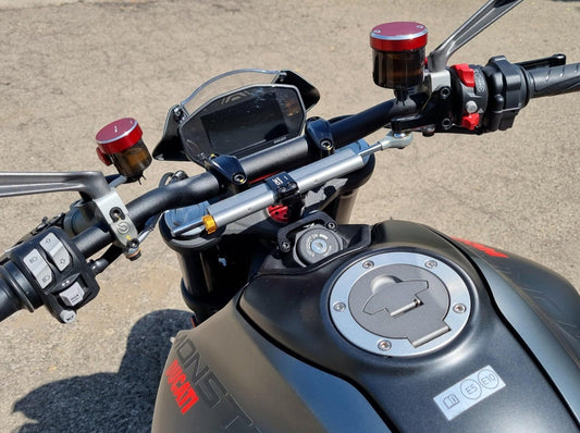 Ducati Monster 950 / 937 (2021+) OHLINS Steering Damper + CNC RACING Mounting Kit – Accessories in the Motoraider Motorcycle Aftermarket Accessories and Parts Online Shop