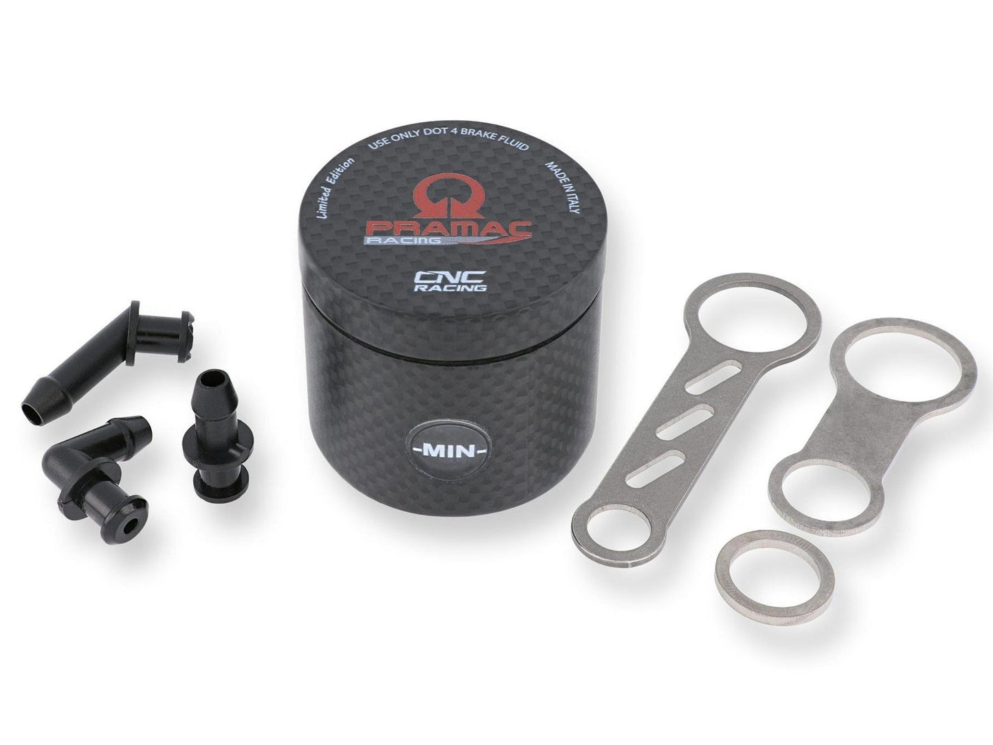 SE801PR - CNC RACING Universal 25 ml Carbon Front Brake Fluid Tank (Pramac Racing Limited Edition) – Accessories in the Motoraider Motorcycle Aftermarket Accessories and Parts Online Shop