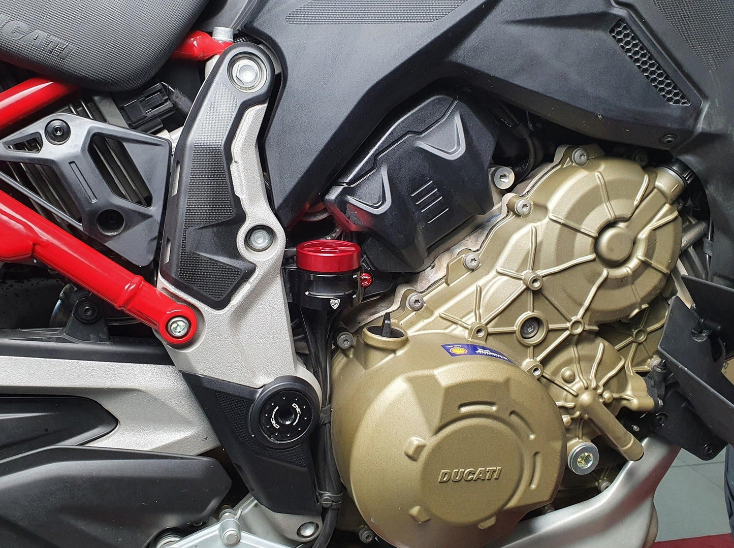 SEA14 - CNC RACING Ducati Multistrada V4 (2021+) Rear Brake Fluid Tank Clamp – Accessories in the Motoraider Motorcycle Aftermarket Accessories and Parts Online Shop