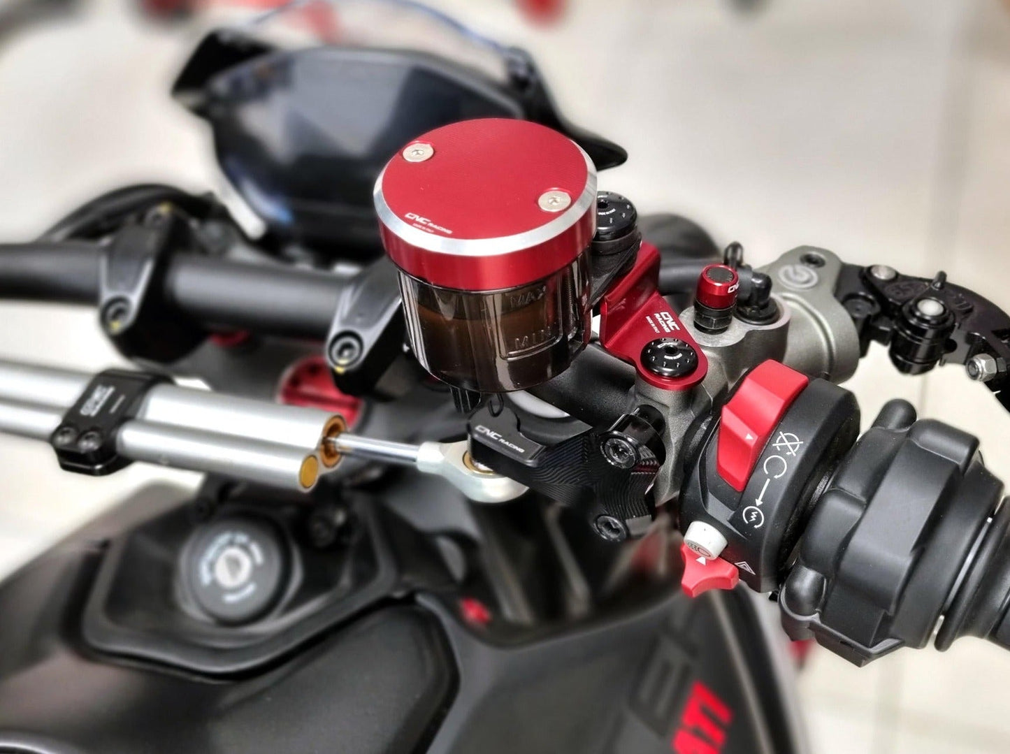SEA15 - CNC RACING Ducati Monster / Streetfighter Front Fluid Tanks Brackets Kit – Accessories in the Motoraider Motorcycle Aftermarket Accessories and Parts Online Shop