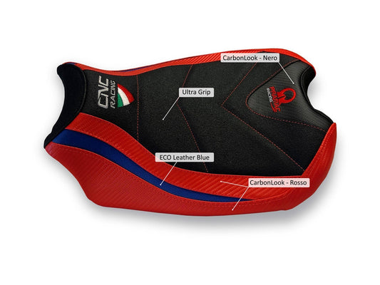 SLD01PR - CNC RACING Ducati Panigale V4 (18/24) Ultragrip Seat Cover (Pramac edition) – Accessories in the Motoraider Motorcycle Aftermarket Accessories and Parts Online Shop
