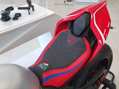 SLD01PR - CNC RACING Ducati Panigale V4 (18/24) Ultragrip Seat Cover (Pramac edition) – Accessories in the Motoraider Motorcycle Aftermarket Accessories and Parts Online Shop