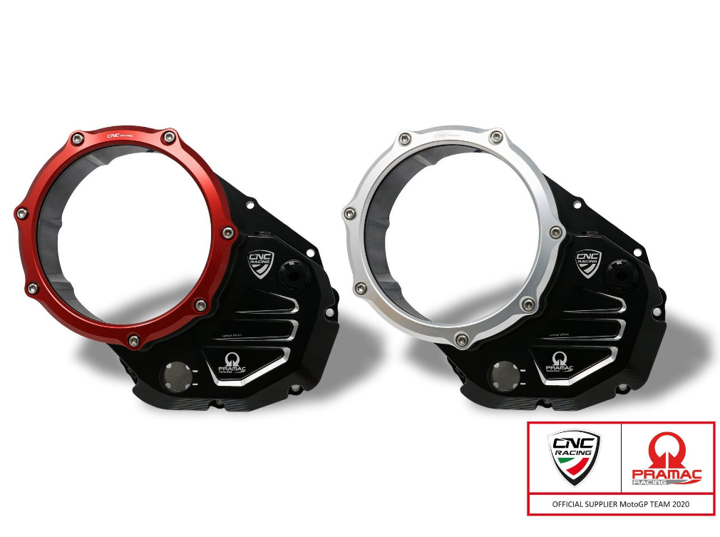 CA501PR - CNC RACING Ducati Oil Bath Clear Clutch Cover (Pramac edition) – Accessories in the Motoraider Motorcycle Aftermarket Accessories and Parts Online Shop