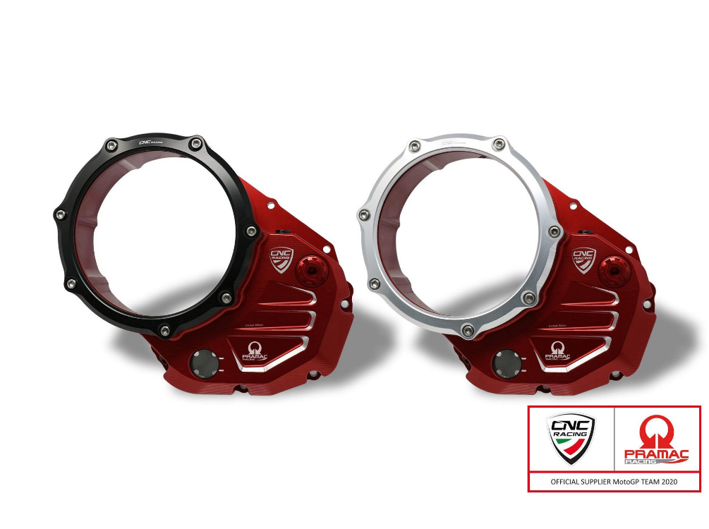 CA501PR - CNC RACING Ducati Oil Bath Clear Clutch Cover (Pramac edition) – Accessories in the Motoraider Motorcycle Aftermarket Accessories and Parts Online Shop