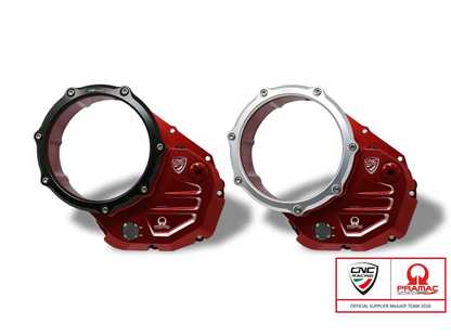 CA501PR - CNC RACING Ducati Oil Bath Clear Clutch Cover (Pramac edition) – Accessories in the Motoraider Motorcycle Aftermarket Accessories and Parts Online Shop