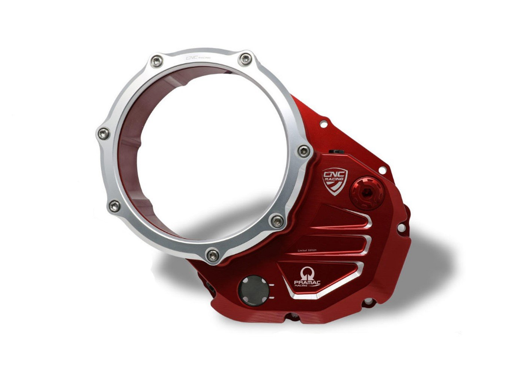 CA501PR - CNC RACING Ducati Oil Bath Clear Clutch Cover (Pramac edition) – Accessories in the Motoraider Motorcycle Aftermarket Accessories and Parts Online Shop