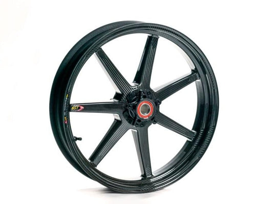 BST Ducati Monster 821 Carbon Wheels "Mamba TEK" (front & offset rear, 7 straight spokes, black hubs) – Accessories in the Motoraider Motorcycle Aftermarket Accessories and Parts Online Shop