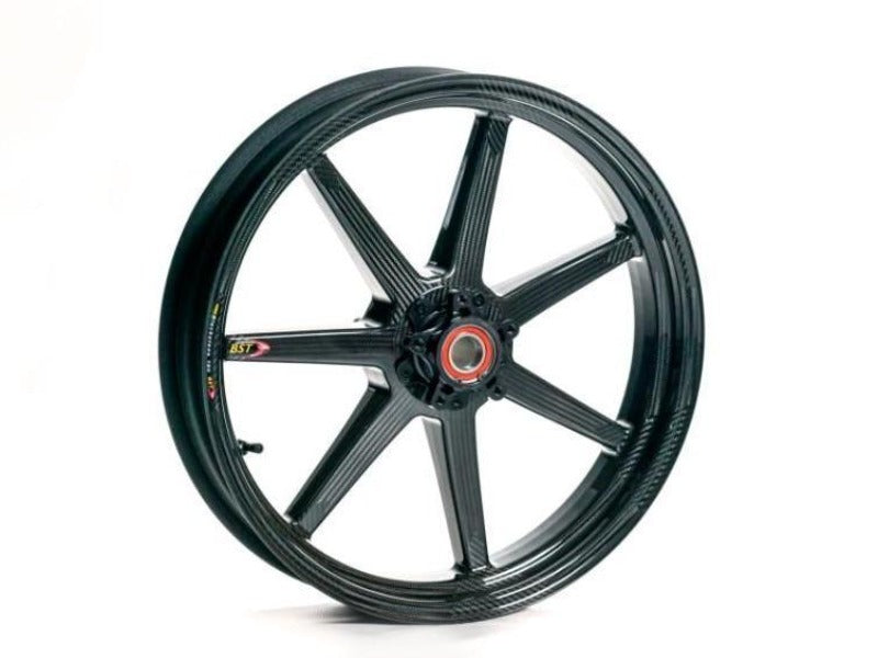 BST Kawasaki ZX-10R (11/...) Carbon Wheel "Mamba TEK" (front, 7 straight spokes, black hubs) – Accessories in the Motoraider Motorcycle Aftermarket Accessories and Parts Online Shop