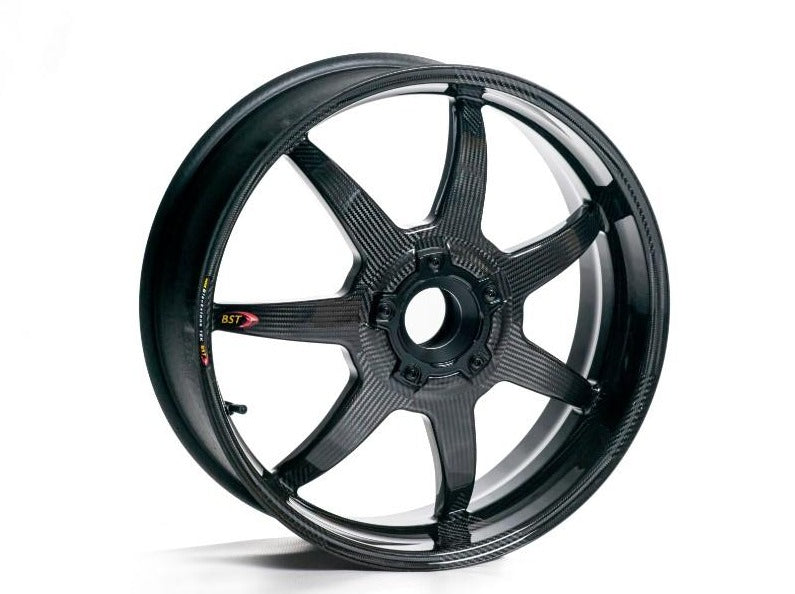 BST Ducati Panigale 1199/1299 Carbon Wheels Set "Mamba TEK" (front & offset rear, 7 straight spokes, black hubs) – Accessories in the Motoraider Motorcycle Aftermarket Accessories and Parts Online Shop