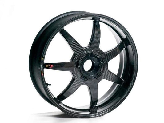 BST Kawasaki ZX-6R / ZX-6R 636 Carbon Wheel "Mamba TEK" (offset rear, 7 straight spokes, black hubs) – Accessories in the Motoraider Motorcycle Aftermarket Accessories and Parts Online Shop