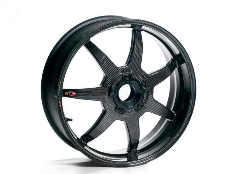 BST Triumph Speed Triple 1050 Carbon Wheel "Mamba TEK" (offset rear, 7 straight spokes, black hubs) – Accessories in the Motoraider Motorcycle Aftermarket Accessories and Parts Online Shop