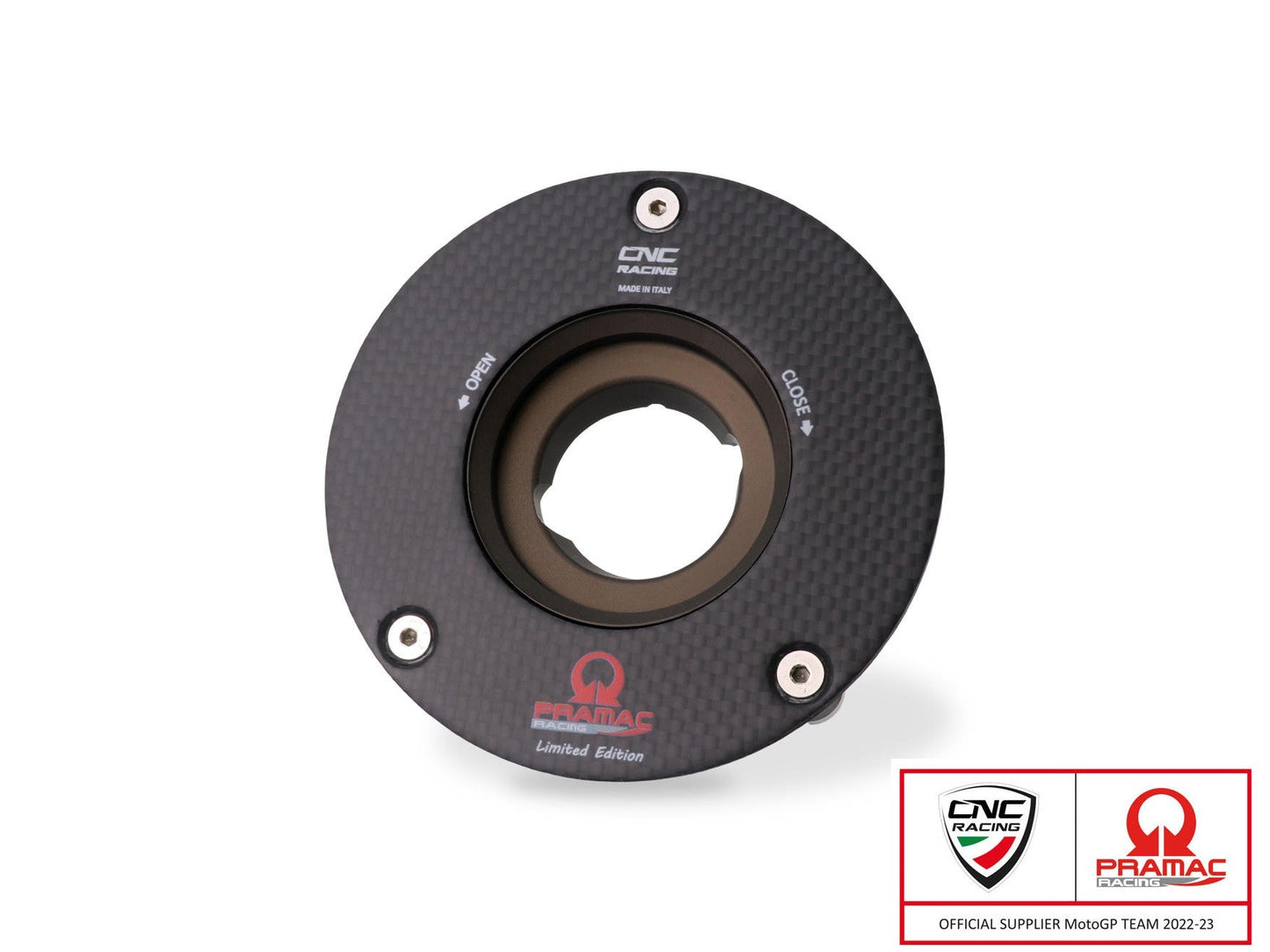 TSB21PR - CNC RACING Aprilia / Ducati / KTM / MV Agusta Carbon Fuel Tank Cap (Pramac edition) – Accessories in the Motoraider Motorcycle Aftermarket Accessories and Parts Online Shop
