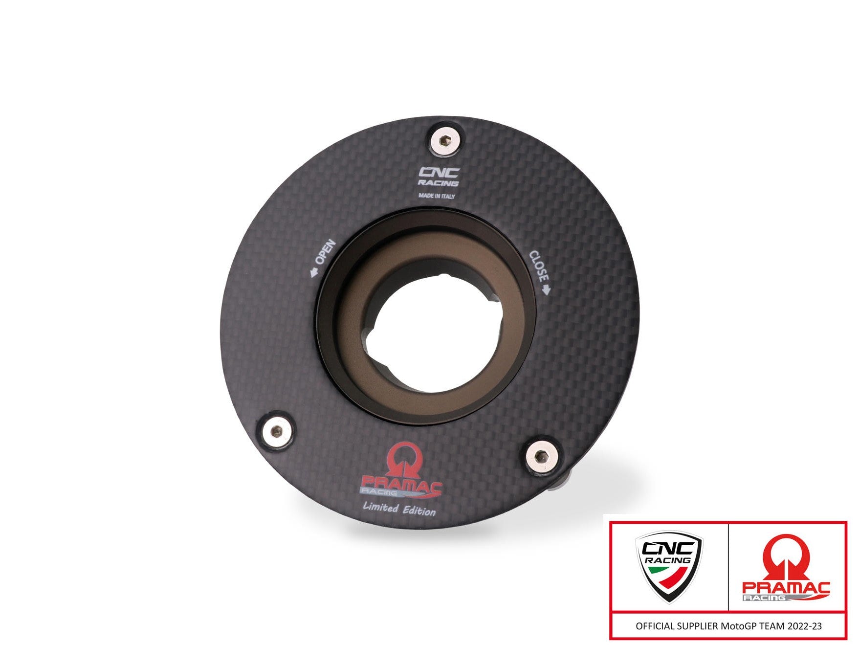 TSB21PR - CNC RACING Aprilia / Ducati / KTM / MV Agusta Carbon Fuel Tank Cap (Pramac edition) – Accessories in the Motoraider Motorcycle Aftermarket Accessories and Parts Online Shop