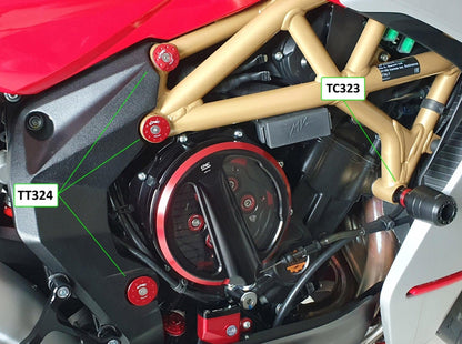 TT324 - CNC RACING MV Agusta Superveloce 800 (2020+) Frame Plugs (for CNC RACING Frame protection) – Accessories in the Motoraider Motorcycle Aftermarket Accessories and Parts Online Shop