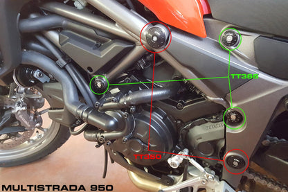 TT350 - CNC RACING Ducati Multistrada 950 / V2 (2017+) Frame Plugs (big holes set) – Accessories in the Motoraider Motorcycle Aftermarket Accessories and Parts Online Shop