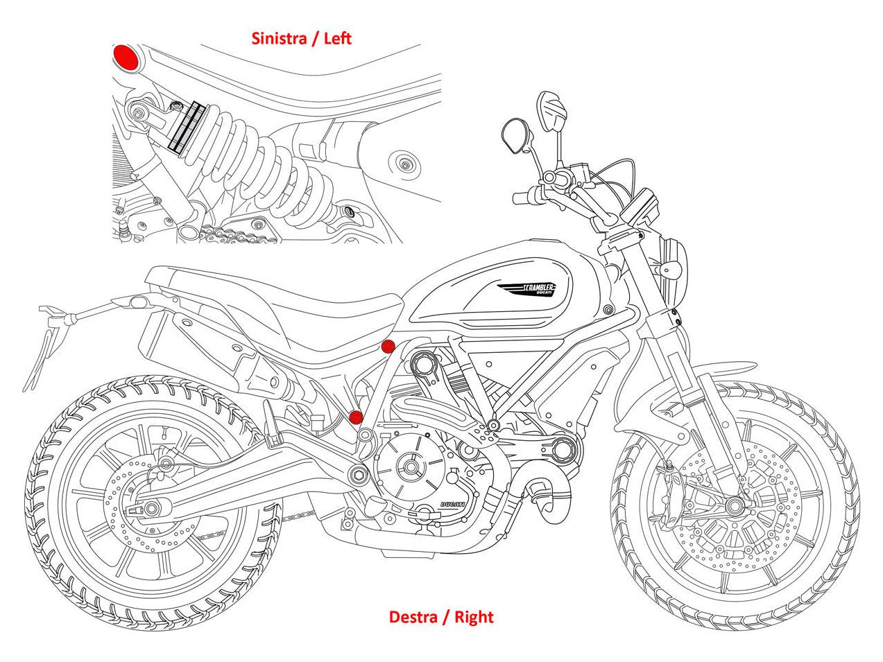 TT351 - CNC RACING Ducati Scrambler 1100 (2018+) Rear Frame Plugs – Accessories in the Motoraider Motorcycle Aftermarket Accessories and Parts Online Shop
