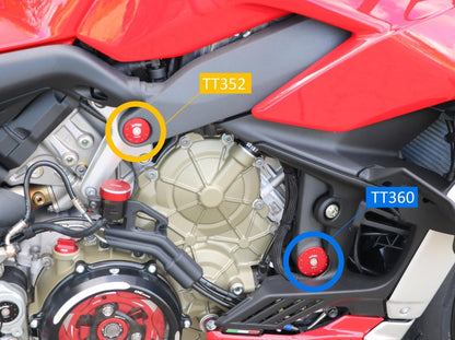TT352 - CNC RACING Ducati Panigale V4 / Streetfighter Frame Plugs – Accessories in the Motoraider Motorcycle Aftermarket Accessories and Parts Online Shop