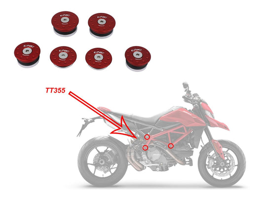 TT355 - CNC RACING Ducati Hypermotard 950 Frame Plugs – Accessories in the Motoraider Motorcycle Aftermarket Accessories and Parts Online Shop