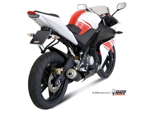 MIVV Y.030 YAMAHA YZF R125 (2008 - 2013) Full System Exhaust "GP" (Black; approved) – Accessories in the 2WheelsHero Motorcycle Aftermarket Accessories and Parts Online Shop