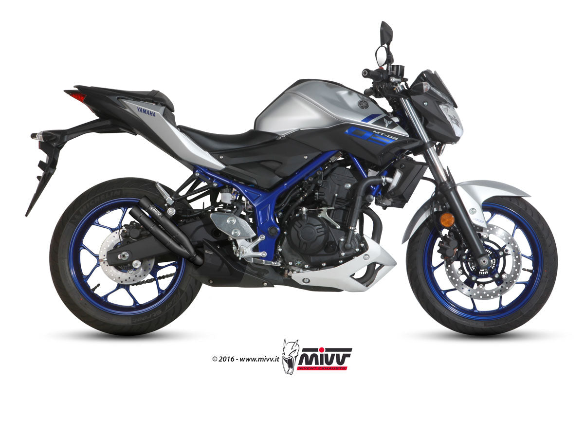 MIVV Y.055 YAMAHA MT-03 (2016 - ) Slip on Exhaust "DOUBLE GUN" (Black; approved) – Accessories in the 2WheelsHero Motorcycle Aftermarket Accessories and Parts Online Shop