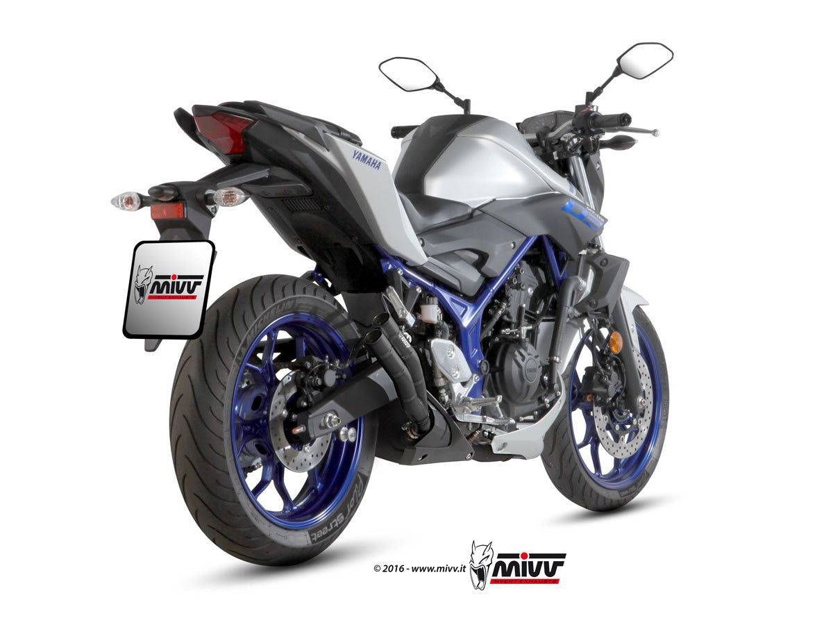 MIVV Y.055 YAMAHA MT-03 (2016 - ) Slip on Exhaust "DOUBLE GUN" (Black; approved) – Accessories in the 2WheelsHero Motorcycle Aftermarket Accessories and Parts Online Shop