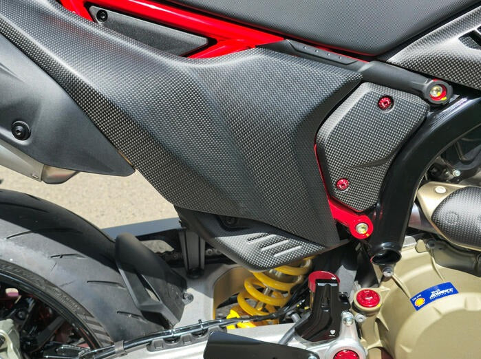 ZA272 - CNC RACING Ducati Hypermotard 698 Mono (2024+) Carbon Frame Side Covers – Accessories in the Motoraider Motorcycle Aftermarket Accessories and Parts Online Shop
