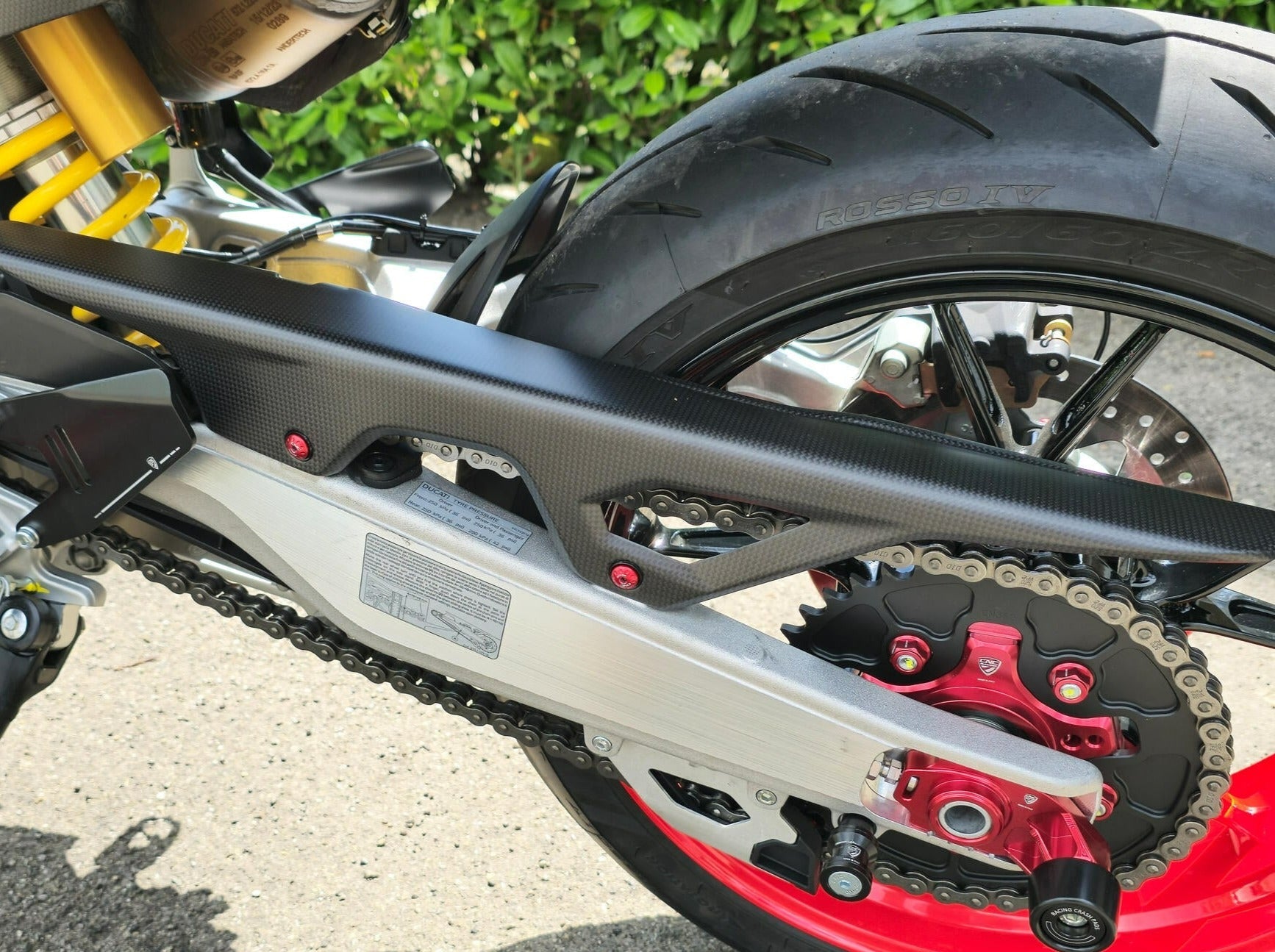 ZA280 - CNC RACING Ducati Hypermotard 698 Mono (2024+) Carbon Upper Chain Guard – Accessories in the Motoraider Motorcycle Aftermarket Accessories and Parts Online Shop