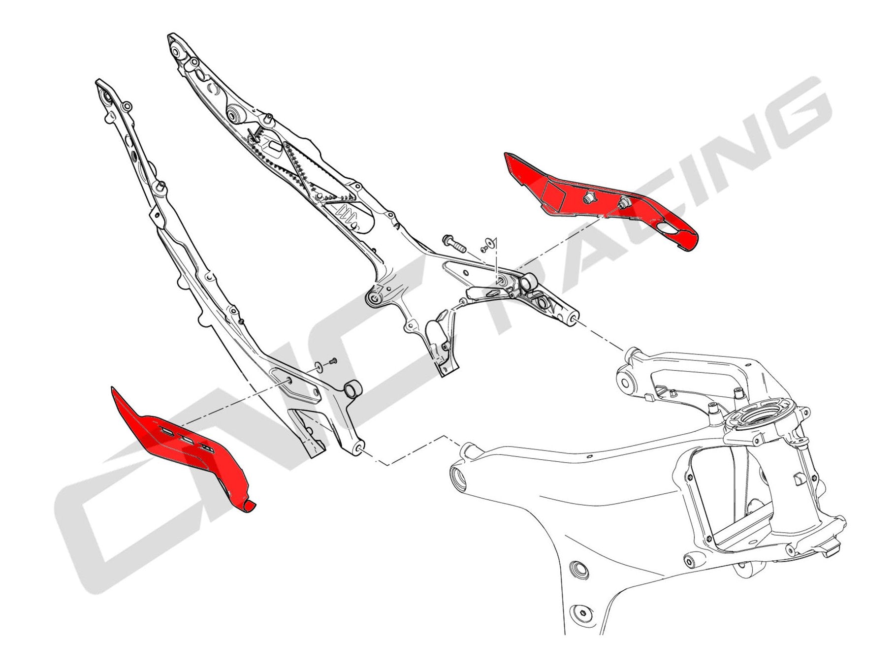 ZA863 - CNC RACING Ducati Panigale V4 (18/24) Carbon Rear Subframe Covers (under seat) – Accessories in the Motoraider Motorcycle Aftermarket Accessories and Parts Online Shop